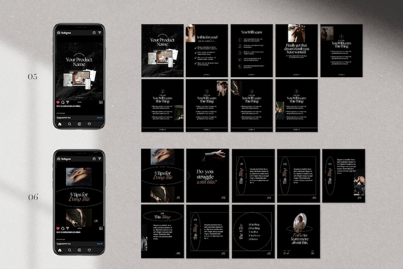 Instagram Carousel Dark Luxury Coach Templates for Canva | Educational ...