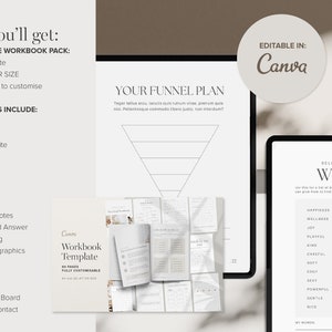 Editable Canva Workbook and Ebook Template Bundle Course creator, coach and small business 120 pages image 2