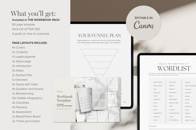 Editable Canva Workbook and Ebook Template Bundle Course creator, coach and small business 120 pages image 2
