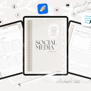 Social Media Digital Planner for Business Owner | Business marketing | Social Goal Planner Small Business Goodnotes Noteshelf and Notability