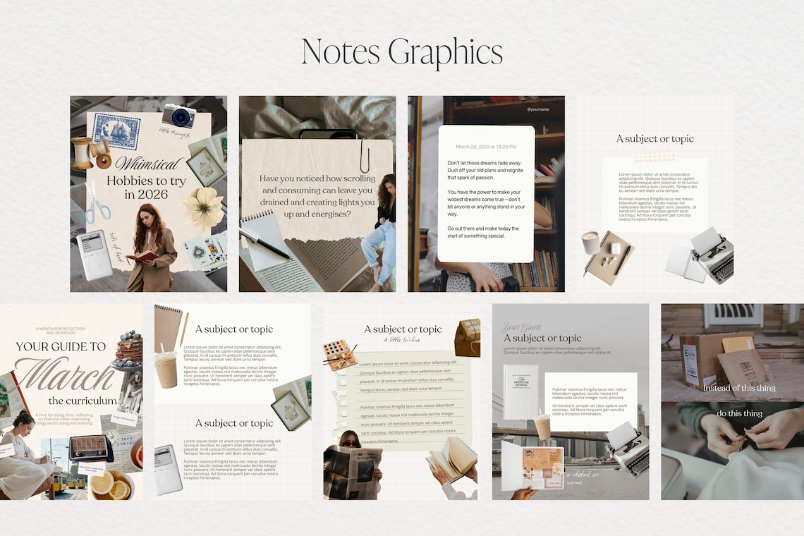 Substack Branding Kit Canva Templates - Scrapbook Style Newsletter ...