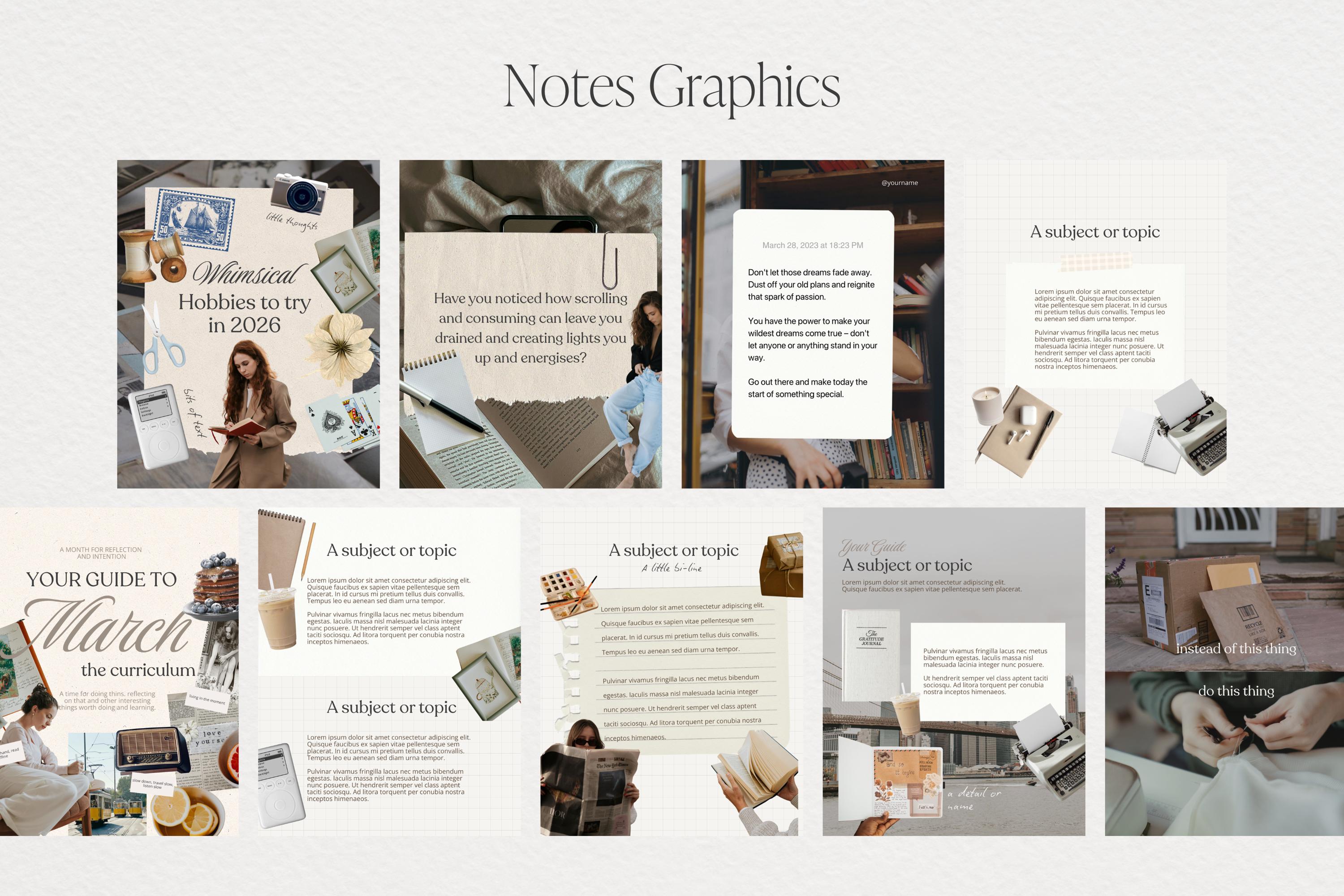 Substack Branding Kit Canva Templates - Scrapbook Style Newsletter ...