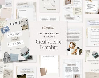 Zine Editable Canva Template | Kit for Creating Zine | Digital or Print Zine Creative Collage Style | 20 Pages