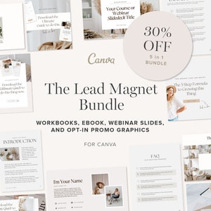Lead Magnet Bundle Templates | Opt in ebook, workbook, webinar and promotion Canva Templates