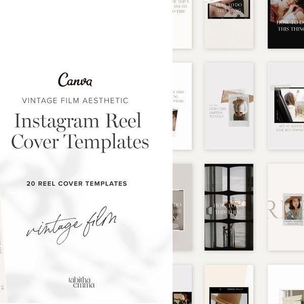 Instagram Reel Cover Templates for Canva Retro Vintage Film Aesthetic | Reels Cover Template Canva, Instagram engagment content