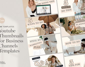 Youtube Thumbnail Canva Template for Business and Coaches Channels | Aesthetic Youtube Thumbnail