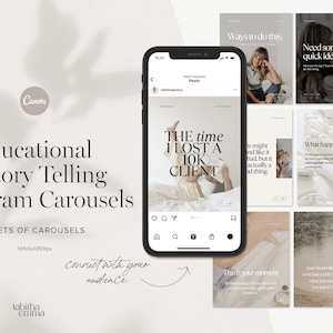 Instagram Carousel Small Business Templates for Canva Educational and Story Telling Social Media Posts image 1