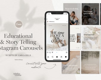 Instagram Carousel Small Business Templates for Canva | Educational and Story Telling Social Media Posts