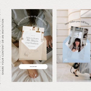 Peut inclure: Image avec le texte "Animation personnalisable" et "2 VARIATIONS &Agrave; UTILISER COMME BASE POUR CR&Eacute;ER VOTRE PROPRE PARTAGER VOTRE CONTENU OU UNE INVITATION". Deux maquettes d'invitations sont pr&eacute;sent&eacute;es, dont une avec le texte "How to learn This Thing in your Business".