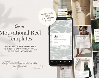 Instagram Video Reel Templates Motivational Quote Reels for Canva | tweet and quote, inspirational video reels