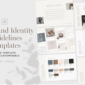 Brand Identity Style Guidelines Canva InDesign Template | Brand Identity Design Guide | Brand Direction, Strategy, Elements small business