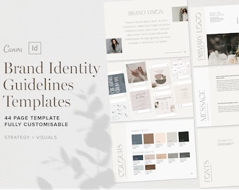 Brand Identity Style Guidelines Canva InDesign Template | Brand Identity Design Guide | Brand Direction, Strategy, Elements small business