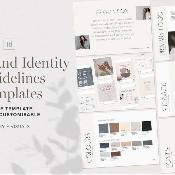 Brand Identity Style Guidelines Canva InDesign Template | Brand Identity Design Guide | Brand Direction, Strategy, Elements small business