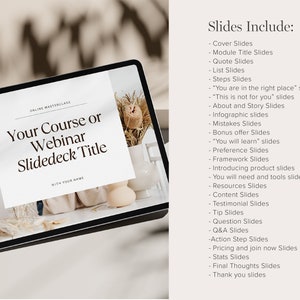 Webinar and Course Presentation Slide Deck 100 Slides Canva Keynote Powerpoint, online course, masterclass, coach workshop, course creator image 6