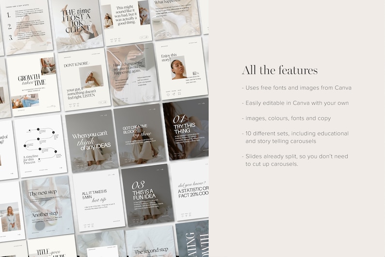 Instagram Carousel Small Business Templates for Canva Educational and Story Telling Social Media Posts image 5