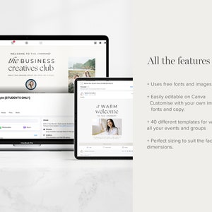 Facebook Group Canva Templates 40 Graphics Group Banner, Post Images, Facebook Group Promotion Course Creators and Coaches image 5