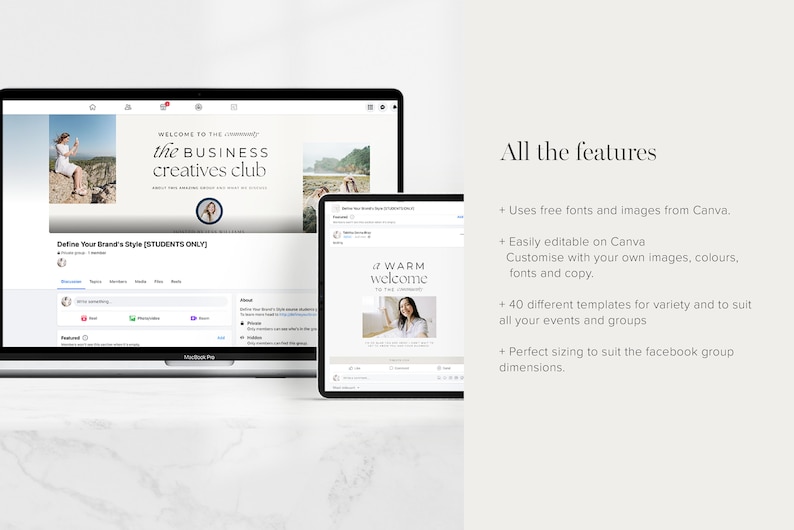 Facebook Group Canva Templates 40 Graphics Group Banner, Post Images, Facebook Group Promotion Course Creators and Coaches image 5
