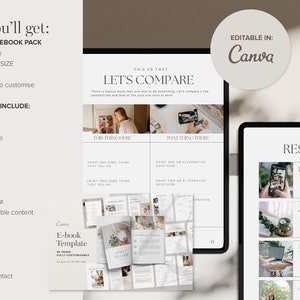 Editable Canva Workbook and Ebook Template Bundle Course creator, coach and small business 120 pages image 8