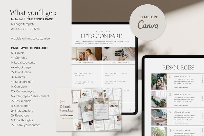 Editable Canva Workbook and Ebook Template Bundle Course creator, coach and small business 120 pages image 8