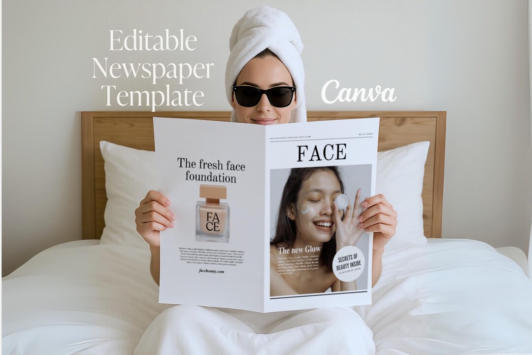 Canva Business Brand Color Newspaper Template, Editable Product ...