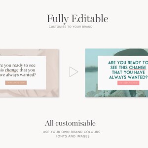 May include: Two social media post templates with a light pink and light blue background. The text on the left template reads "Are you ready to see this change that you have always wanted?" and the text on the right template reads "ARE YOU READY TO SEE THIS CHANGE THAT YOU HAVE ALWAYS WANTED?"