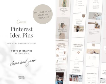 Plantillas de Pinterest Idea Pin Canva para contenido empresarial / Plantilla de Pinterest para Idea Pins, Plantilla de Canva Pinterest Idea Pins