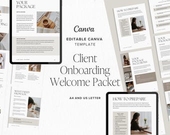 Client Onboarding Welcome Packet Canva template for coaches and service providers | Editable 33 Pages