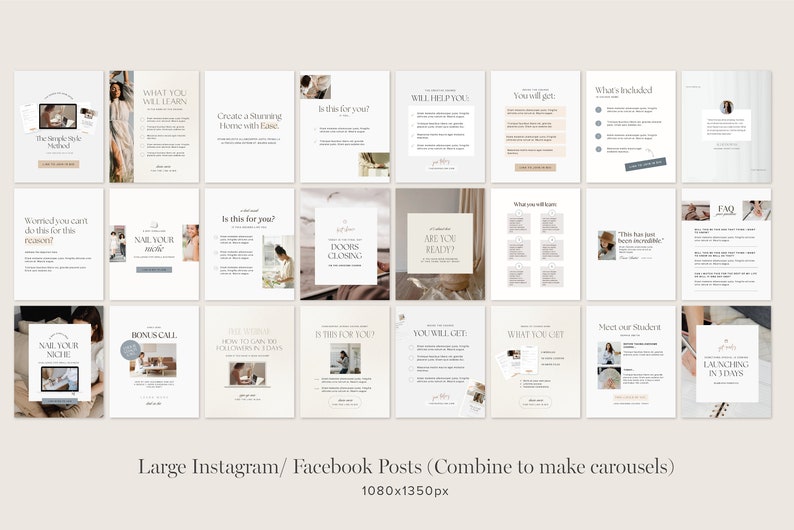 Course Launch Instagram Promotional Canva Templates 100 Feed and Stories Graphics Course Creator image 2