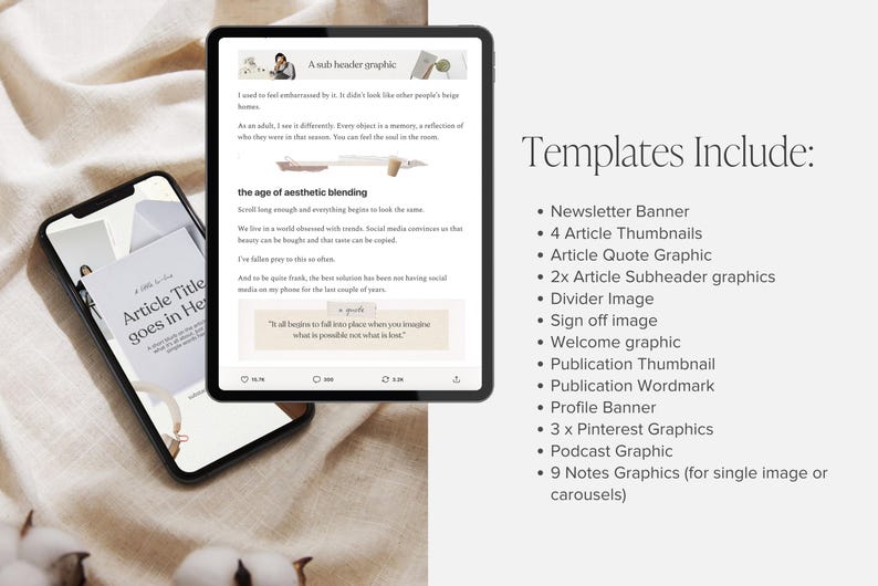 Substack Branding Kit Canva Templates - Scrapbook Style Newsletter ...
