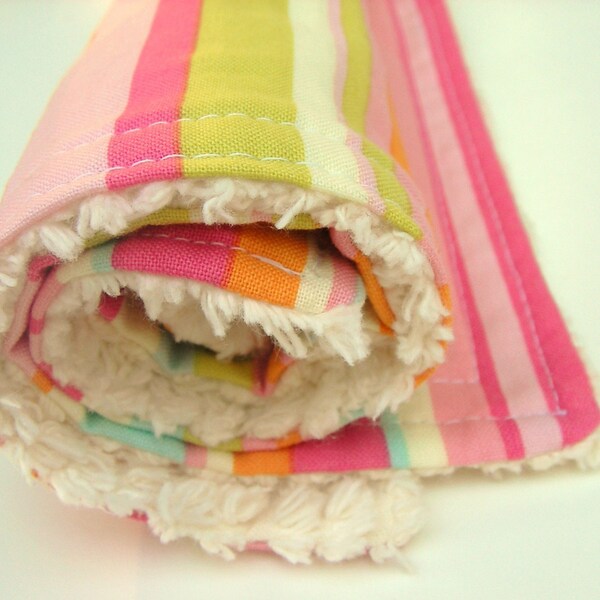 Chenille Burp Cloth...Summer Stripe