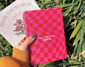 My Weekend Was Booked Pink Custom Name iPad case iPad Pro 13 12.9 11 Air6/7 M3 A16 10th Mini7 Auto Wake/Sleep Pencil Holder Christmas Gift