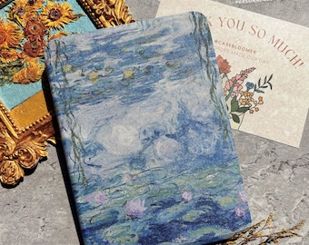 Lilie wodne Monet Zupełnie nowy Kindle 6 2024 etui z paskiem niestandardowy Kindle Colorsoft Paperwhite 12. 7-calowy futerał Kindle Oasis Kobo niestandardowy prezent