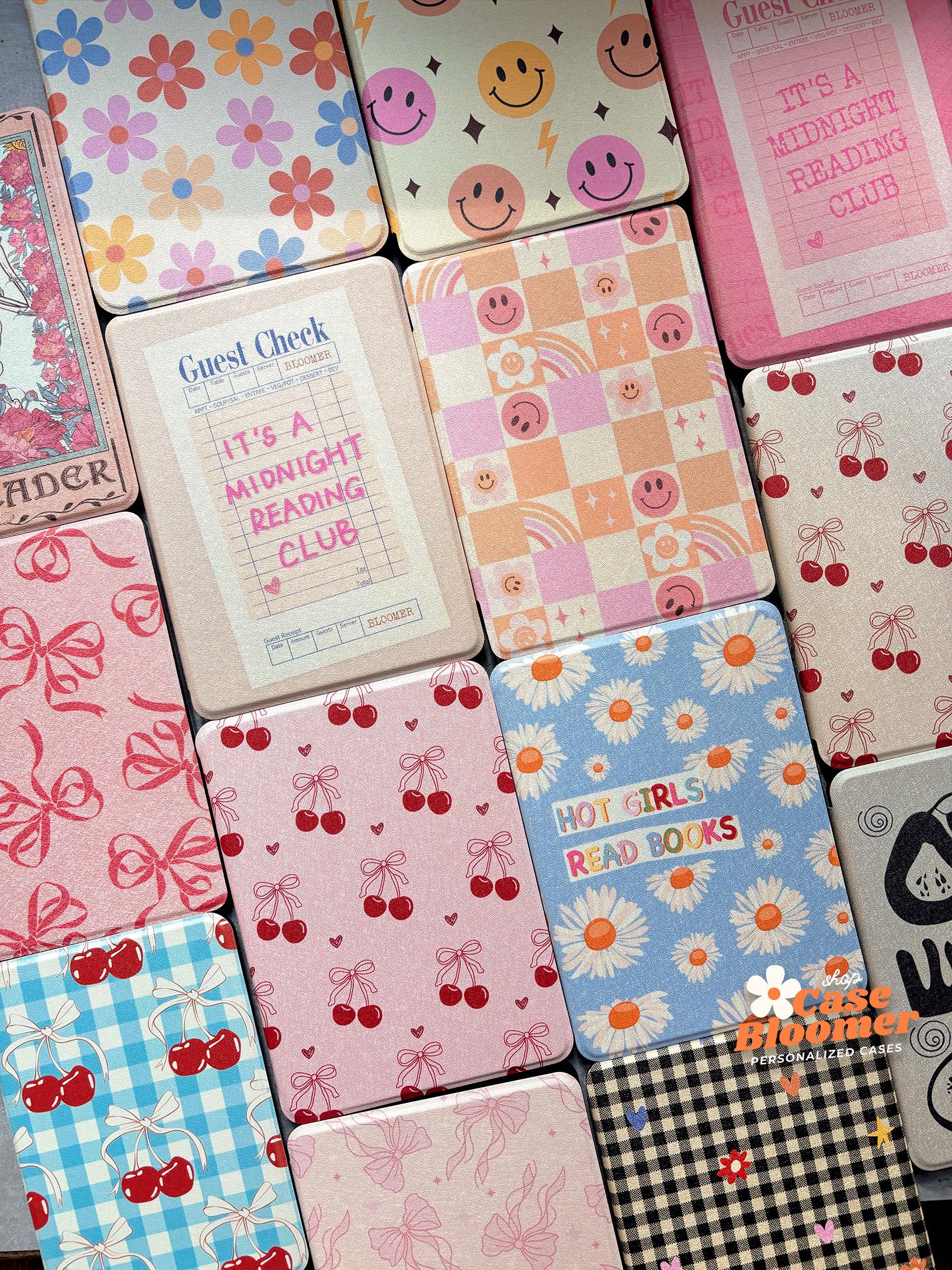 Pink Cherry Cute All New Kindle 12th 2024 Colorsoft Strap Case Paperwhite 11th 6.8 case kindle Oasis Kobo Clara Cover gift Auto Wake/Sleep