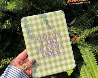 Custom Green Checkerboard Kindle Case 6" 2026, Kindle Colorsoft Cover, Paperwhite 13th 7", Oasis, Kobo Clara 6" Auto Wake/Sleep Gift for her