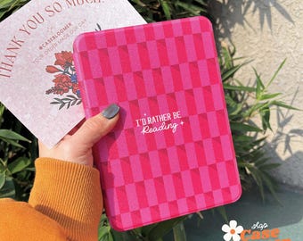 Rather Be Reading Custom Name iPad case iPad Pro 13 12.9 11 Air6/7 M3 A16 10th Mini7 Auto Wake/Sleep with Pencil Holder Christmas Gift