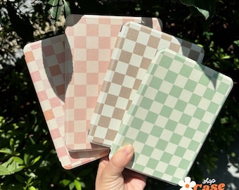 Sage Green Checkerboard Kindle Case for Paperwhite 12th Signature Edition Kobo Kindle 2024 Colorsoft Cover Zodiac Sign Birthday Gift