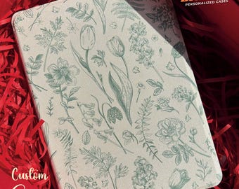 Botanical Book Kindle Case 2024, Kindle Paperwhite 12th 7" Case, All New Kindle 11th Case, Paperwhite 6.8 case kindle Oasis, Kobo Case