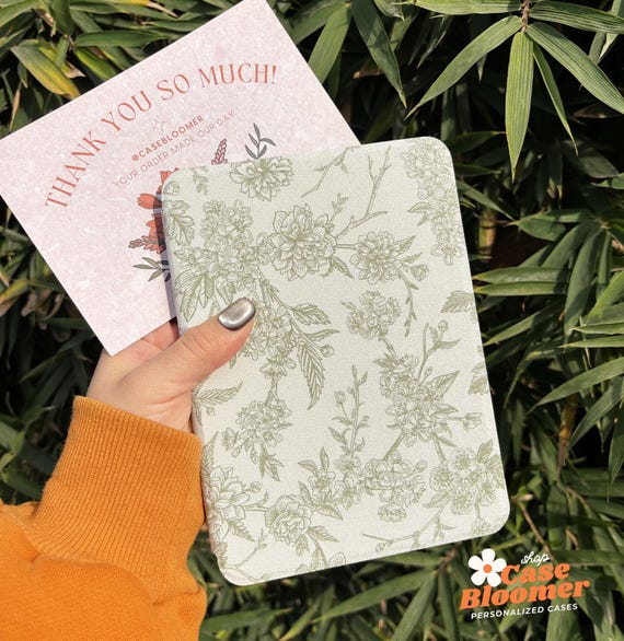 Botanical Green Kindle Colorsoft Kindle Paperwhite Case Paperwhite 12th 7 11th 6.8 Signature Edition Oasis Auto Wake/Sleep Aesthetic Kobo