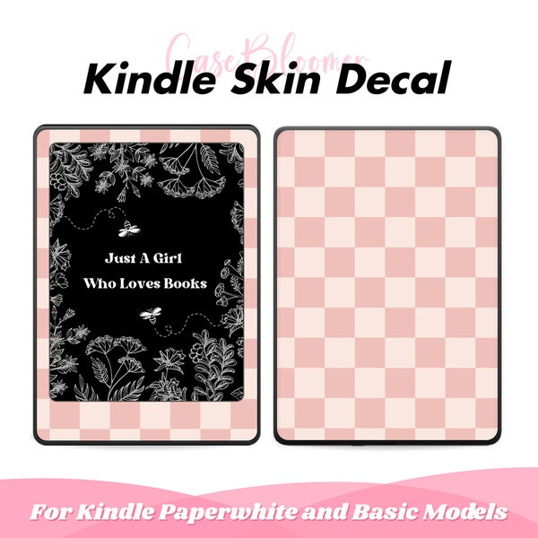 Retro Pink Schachbrett Schachbrettmuster Kindle Skin Kindle Paperwhite 12th Vinyl Aufkleber Amazon Kindle Colorsoft 2024 eBook eReader Verpackung Minimalistisch