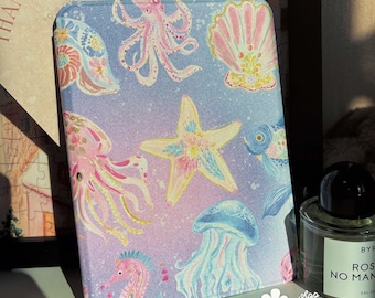 Custom Retro Seashell Kindle Paperwhite 13th 7" Case Kindle Colorsoft 2026 Oasis kindle 6" 6.8" 12th Custom Kindle Cover Kobo Libra Cover