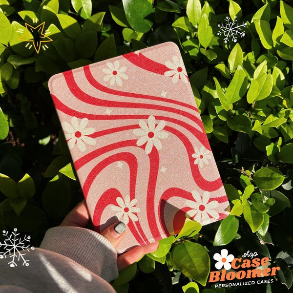 Swirl Lines helt nytt Kindle 12th 6"-skal, anpassat Kindle-skal, magnetiskt bakstycke för Colorsoft, Paperwhite 13th 7", Kobo Libra Clara-fodral