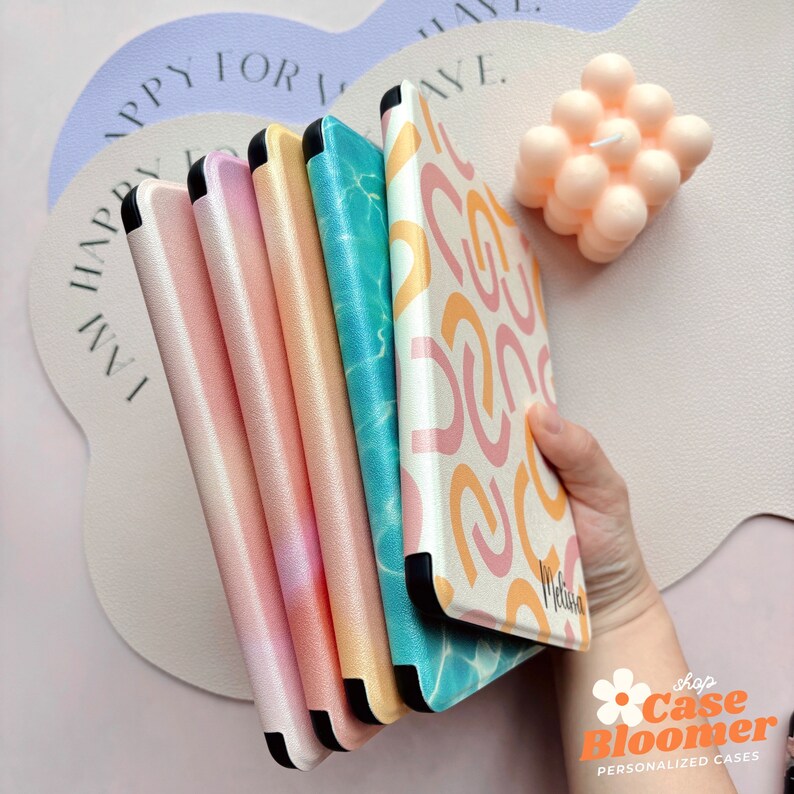 Old newspaper Kindle case with hand strap Paperwhite case Paperwhite 11th 6.8 kindle Oasis Kindle 11th 10th Auto Wake/Sleep composition book