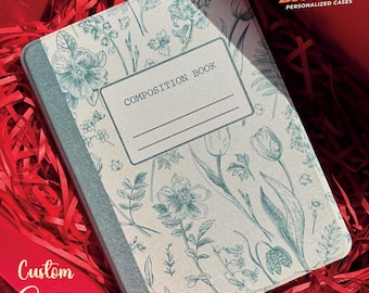 Green Composition Book Kindle Case Custom for Colorsoft Paperwhite, Kindle 2024/2022, Kindle Paperwhite Cover Kobo Case with Auto Wake/Sleep