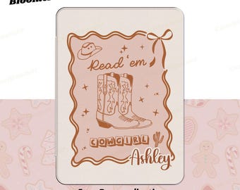 Custom Cowgirl Reading Kindle Case 7" Colorsoft 2024 Paperwhite 11th 6.8 Signature Edition Kindle Oasis 11th Auto Wake/Sleep Kobo Libra Case