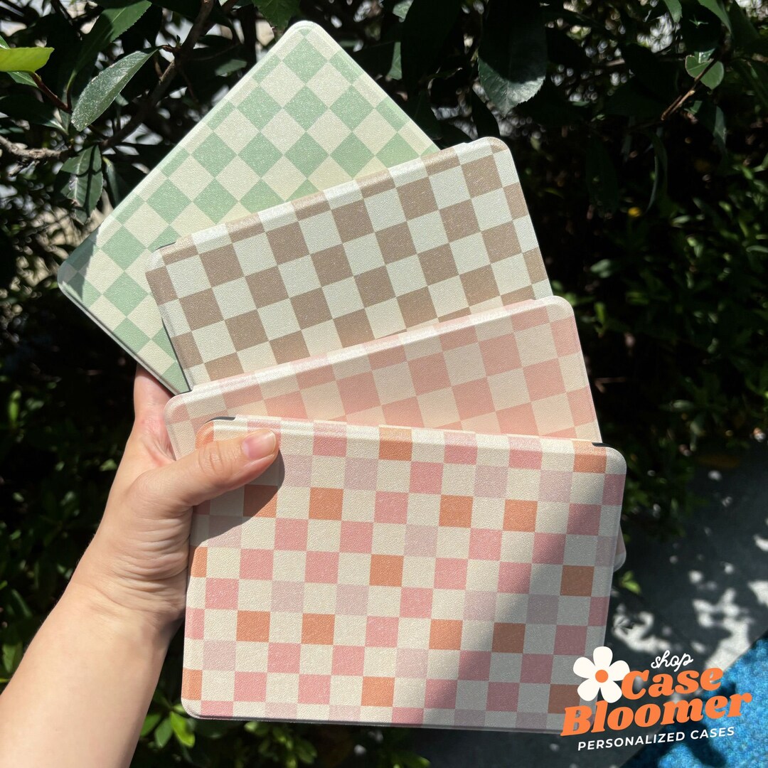 ◆EARPEARP◆CHECKER BOARD FLOWER MERRY◆iPadカバー◆11インチ Strawberry Checker iPad Air 4 iPad Pro 12.9 Case, iPad 10.2