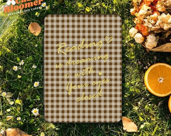 Brown Gingham Checker Kindle 12th Case 2024, Kindle Colorsoft Case Cover Paperwhite 11th 6.8 Kindle Oasis, Kobo Clara Case Auto Wake/Sleep