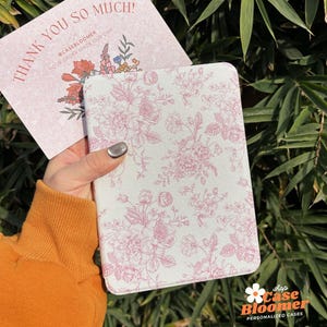Pink Botanical Kindle Colorsoft Case Vintage Paperwhite 11th 6.8 Signature Edition Kindle Oasis Kindle 12th 2024 Kobo Case Auto Wake/Sleep