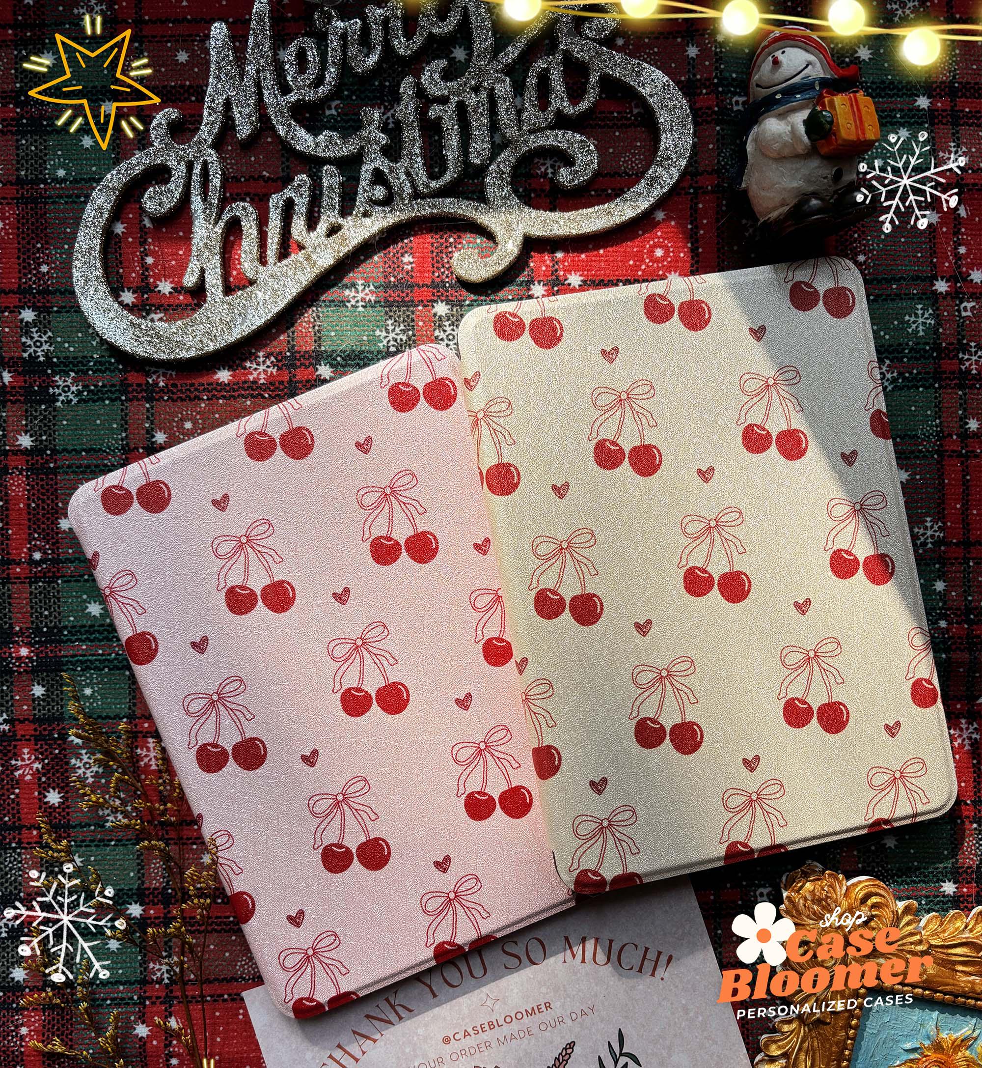 Pink Cherry Cute All New Kindle 12th 2024 Colorsoft Strap Case Paperwhite 11th 6.8 case kindle Oasis Kobo Clara Cover gift Auto Wake/Sleep