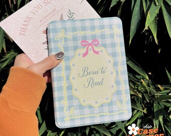 Custom Vintage Blue Checkerboard All New Kindle 12th 2024 Case Kindle Case Paperwhite 2024 cover Kindle Colorsoft kindle 12th 6.8 Kobo Clara