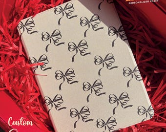 Custom Name Ribbon Coquette iPad case iPad Pro 13 12.9 11 Air6/7 M3 A16 10th Mini7 10.2 Auto Wake/Sleep iPad Case with Pencil Holder Neutral